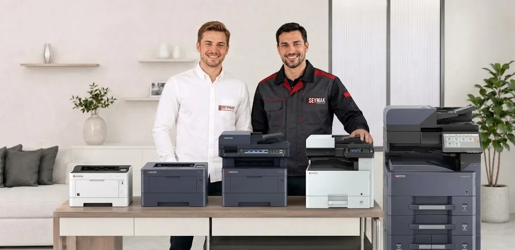 Seymak Bilişim satış ve teknik servis ekibi, Kyocera yazıcı ve fotokopi makineleriyle